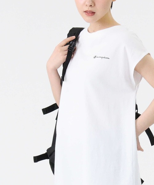 Champion（チャンピオン）の「【Champion】Ａラインフレンチスリーブ（Tシャツ/カットソー・レディース・ホワイト/ブラック/ブラウン/ピンク/オレンジ・M/L）」の12枚目の写真