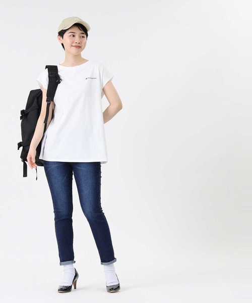 Champion（チャンピオン）の「【Champion】Ａラインフレンチスリーブ（Tシャツ/カットソー・レディース・ホワイト/ブラック/ブラウン/ピンク/オレンジ・M/L）」の15枚目の写真