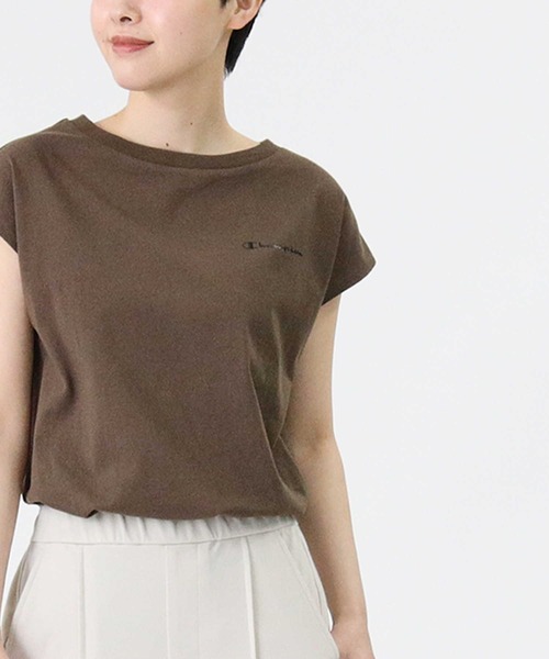 Champion（チャンピオン）の「【Champion】Ａラインフレンチスリーブ（Tシャツ/カットソー・レディース・ホワイト/ブラック/ブラウン/ピンク/オレンジ・M/L）」の22枚目の写真