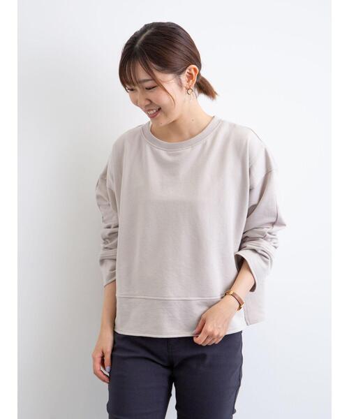 Green　Parks（グリーンパークス）の「ショート丈カットプルオーバー＊（Tシャツ/カットソー・レディース・チャコールグレー/グレー/オレンジ/ブルー・FREE）」の14枚目の写真