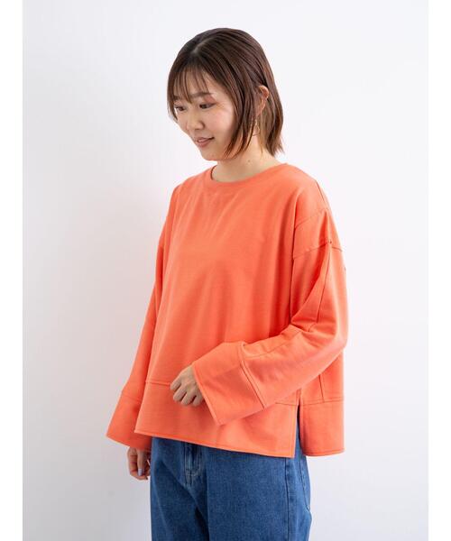 Green　Parks（グリーンパークス）の「ショート丈カットプルオーバー＊（Tシャツ/カットソー・レディース・チャコールグレー/グレー/オレンジ/ブルー・FREE）」の16枚目の写真