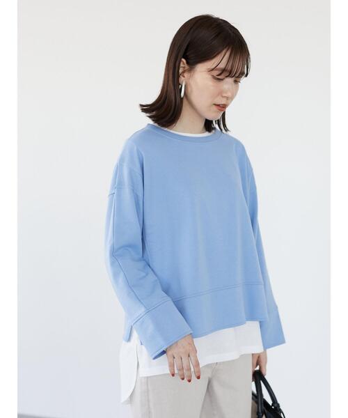 Green　Parks（グリーンパークス）の「ショート丈カットプルオーバー＊（Tシャツ/カットソー・レディース・チャコールグレー/グレー/オレンジ/ブルー・FREE）」の17枚目の写真