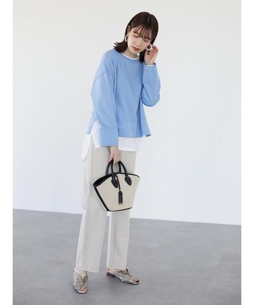 Green　Parks（グリーンパークス）の「ショート丈カットプルオーバー＊（Tシャツ/カットソー・レディース・チャコールグレー/グレー/オレンジ/ブルー・FREE）」の18枚目の写真