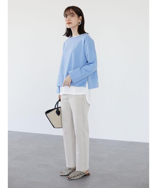 Green　Parks（グリーンパークス）の「ショート丈カットプルオーバー＊（Tシャツ/カットソー・レディース・チャコールグレー/グレー/オレンジ/ブルー・FREE）」の19枚目の写真