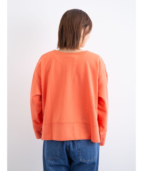 Green　Parks（グリーンパークス）の「ショート丈カットプルオーバー＊（Tシャツ/カットソー・レディース・チャコールグレー/グレー/オレンジ/ブルー・FREE）」の7枚目の写真