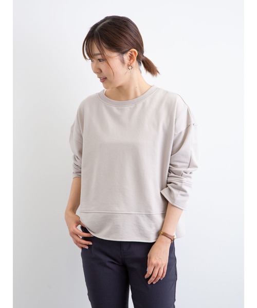 Green　Parks（グリーンパークス）の「ショート丈カットプルオーバー＊（Tシャツ/カットソー・レディース・チャコールグレー/グレー/オレンジ/ブルー・FREE）」の11枚目の写真