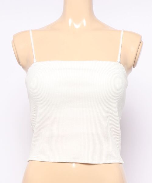 one way（ワンウェイ）の「【oneway Jeans】ベア型ボーダーキャミ（キャミソール・レディース・ホワイト/ブラック/ブラック系その他/イエロー系その他・FREE）」の2枚目の写真