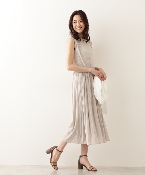 Basic ナチュラルビューティベーシック のファッション Natural Natural Beauty 割繊デシンギャザーワンピース ワンピース