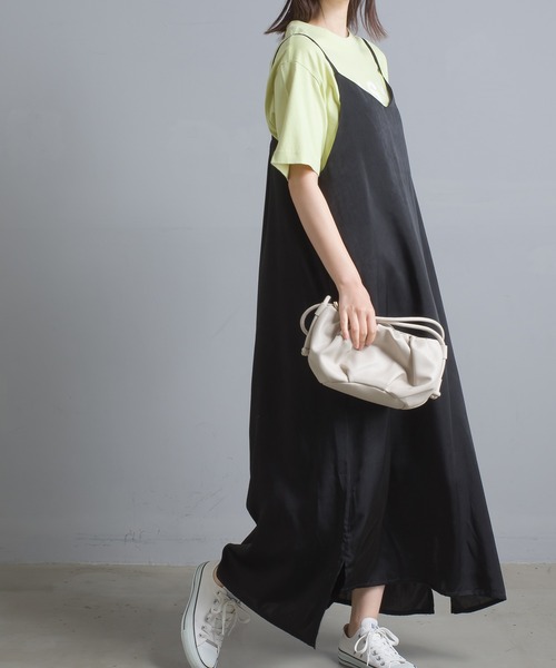 OMNES Another Edition（オムネス アナザーエディション）の「サテンキャミワンピース（ワンピース・レディース・ブラック/ミント/モカ・FREE）」の12枚目の写真