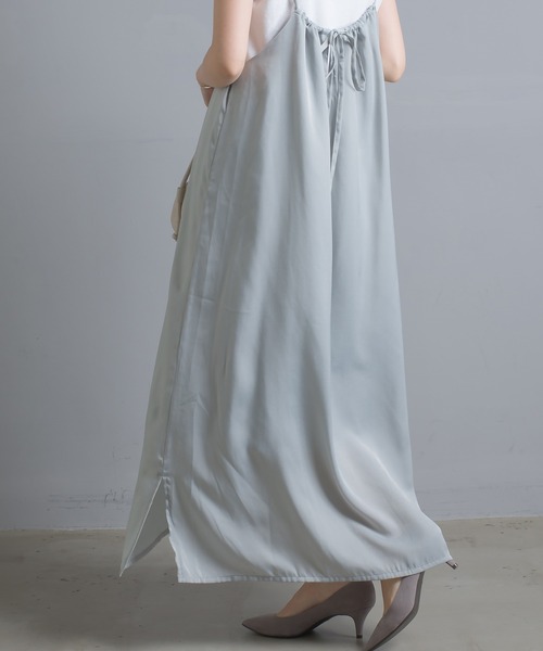 OMNES Another Edition（オムネス アナザーエディション）の「サテンキャミワンピース（ワンピース・レディース・ブラック/ミント/モカ・FREE）」の17枚目の写真