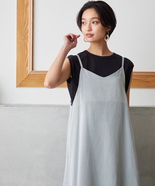 OMNES Another Edition（オムネス アナザーエディション）の「サテンキャミワンピース（ワンピース・レディース・ブラック/ミント/モカ・FREE）」の22枚目の写真