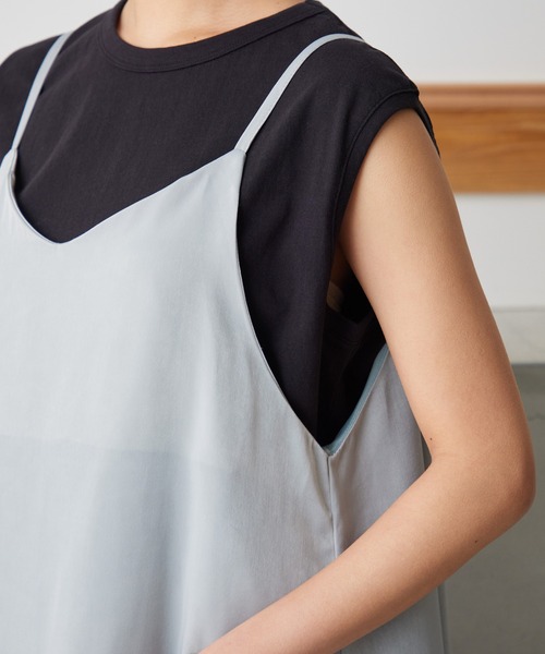 OMNES Another Edition（オムネス アナザーエディション）の「サテンキャミワンピース（ワンピース・レディース・ブラック/ミント/モカ・FREE）」の20枚目の写真