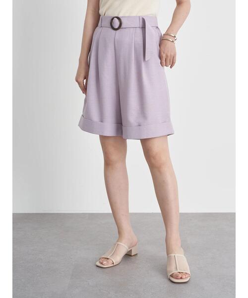 earth music&ecology（アースミュージックアンドエコロジー）の「ベルト付きショートパンツ　＊（その他パンツ・レディース・グリーン/ライトベージュ/ラベンダー・FREE）」の10枚目の写真