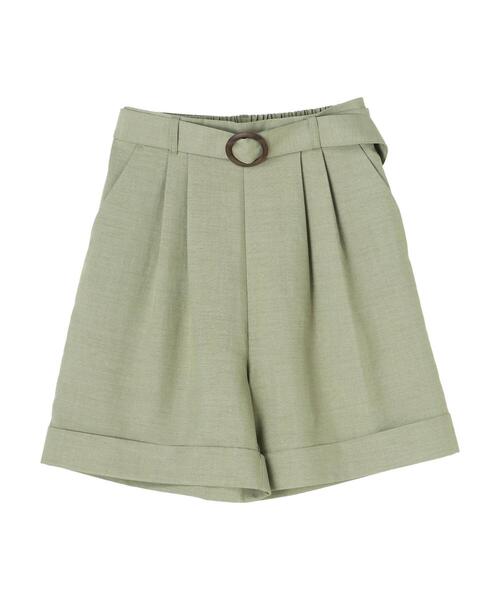 earth music&ecology（アースミュージックアンドエコロジー）の「ベルト付きショートパンツ　＊（その他パンツ・レディース・グリーン/ライトベージュ/ラベンダー・FREE）」の15枚目の写真