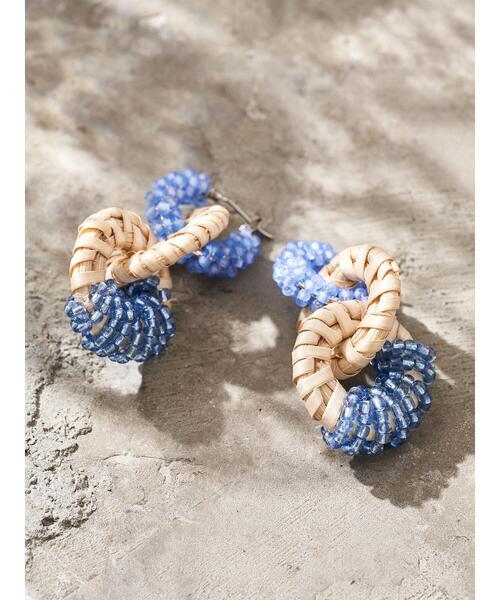 YECCA VECCA（イェッカヴェッカ）の「2wayビーズリングピアス＊＊（ピアス（両耳用）・レディース・ライトグレー/ブルー/パープル・FREE）」の5枚目の写真