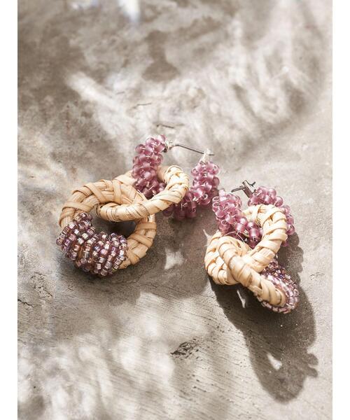 YECCA VECCA（イェッカヴェッカ）の「2wayビーズリングピアス＊＊（ピアス（両耳用）・レディース・ライトグレー/ブルー/パープル・FREE）」の7枚目の写真