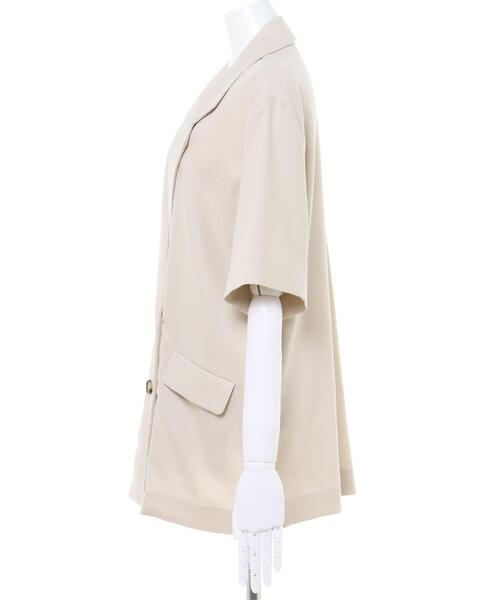 INGNI(イング)の「麻Wテーラー半袖/ジャケット(テーラードジャケット・レディース・ブラウン/ライトカーキ/ライトベージュ・M)」の5枚目の写真