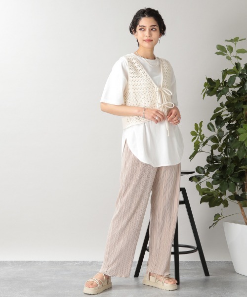 RAGEBLUE（レイジブルー）の「かぎ針編みニットベスト/956166（ベスト・レディース・ホワイト/ブラック・FREE）」の3枚目の写真