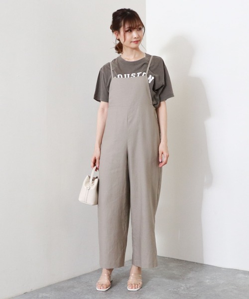 archives(アルシーヴ)の「麻調ロンパース(サロペット/オーバーオール・レディース・グレイッシュベージュ/アイボリー/ブラウン・MEDIUM)」の11枚目の写真