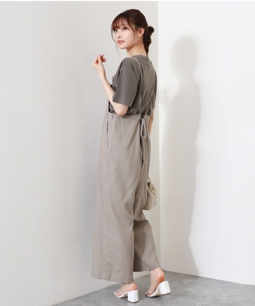 archives(アルシーヴ)の「麻調ロンパース(サロペット/オーバーオール・レディース・グレイッシュベージュ/アイボリー/ブラウン・MEDIUM)」の8枚目の写真