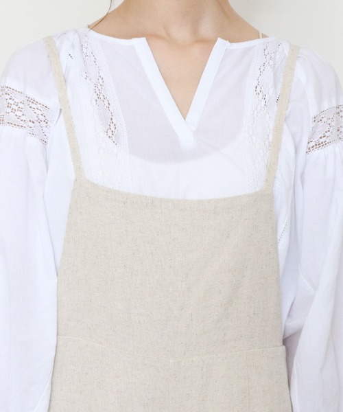 archives(アルシーヴ)の「麻調ロンパース(サロペット/オーバーオール・レディース・グレイッシュベージュ/アイボリー/ブラウン・MEDIUM)」の14枚目の写真