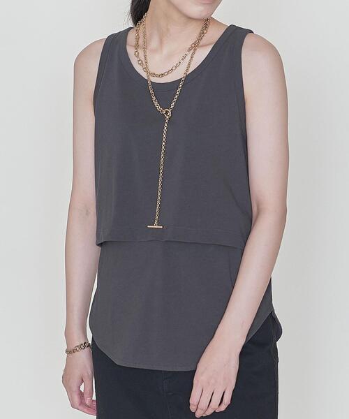 ＜ASTRAET（アストラット）＞キリカエ クルーネック タンクトップ