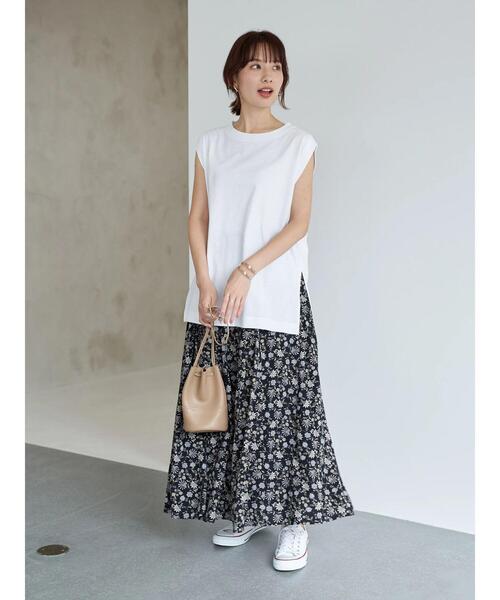 earth music&ecology（アースミュージックアンドエコロジー）の「スリーブレスカットチュニック ＊（Tシャツ/カットソー・レディース・オフホワイト・FREE）」の10枚目の写真