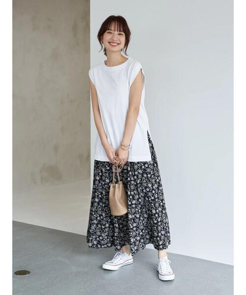 earth music&ecology（アースミュージックアンドエコロジー）の「スリーブレスカットチュニック ＊（Tシャツ/カットソー・レディース・オフホワイト・FREE）」の11枚目の写真