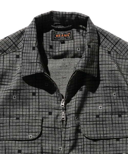 BEAMS PLUS（ビームスプラス）の「BEAMS PLUS / プリント ジップ ブルゾン（ブルゾン・メンズ・グレー・SMALL/MEDIUM/LARGE/X-LARGE）」の7枚目の写真