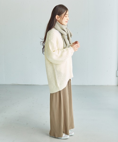 14+（イチヨンプラス）の「ニットマフラー（マフラー・レディース・ベージュ/グレー/オフホワイト/モカ・FREE）」の13枚目の写真