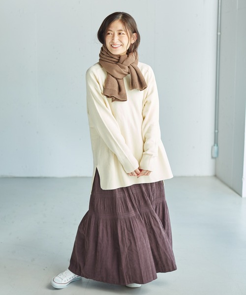 14+（イチヨンプラス）の「ニットマフラー（マフラー・レディース・ベージュ/グレー/オフホワイト/モカ・FREE）」の10枚目の写真