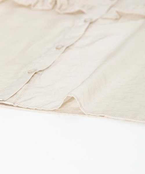 AS KNOW AS plus(アズノゥアズプラス)の「☆刺繍フリル5分袖シアーブラウス(シャツ/ブラウス・レディース・ホワイト/ブラック/グレイッシュベージュ・FREE)」の10枚目の写真