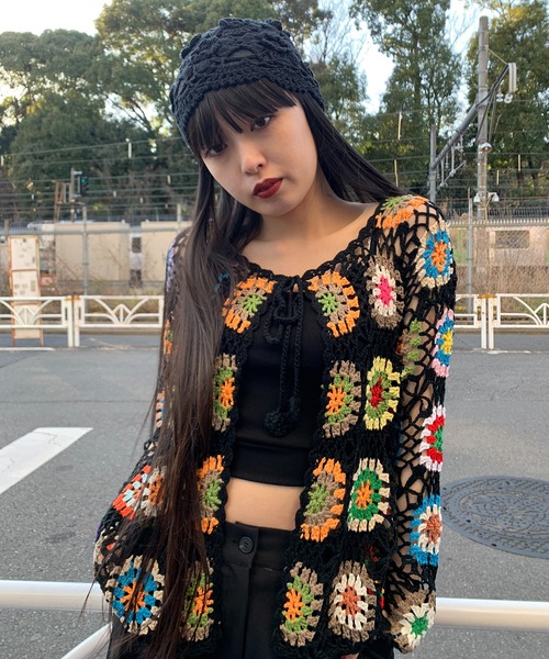 WC（ダブル シー）の「クロシェカーディガン（カーディガン/ボレロ・レディース・ホワイト/ブラック・FREE）」の2枚目の写真