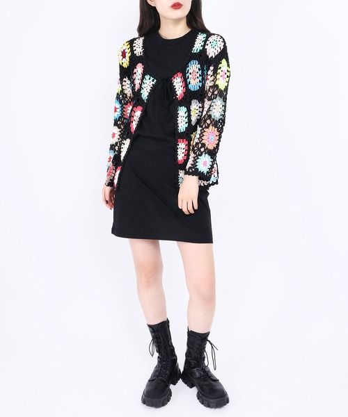 WC（ダブル シー）の「クロシェカーディガン（カーディガン/ボレロ・レディース・ホワイト/ブラック・FREE）」の6枚目の写真