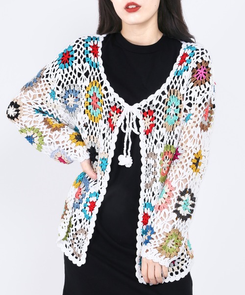 WC（ダブル シー）の「クロシェカーディガン（カーディガン/ボレロ・レディース・ホワイト/ブラック・FREE）」の8枚目の写真