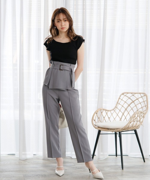 LIPSERVICE（リップサービス）の「ペプラムベルドテーパードパンツ（その他パンツ・レディース・ピンク/ブルー/アイボリー・S/M）」の11枚目の写真