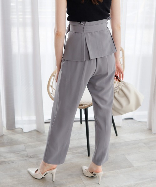 LIPSERVICE（リップサービス）の「ペプラムベルドテーパードパンツ（その他パンツ・レディース・ピンク/ブルー/アイボリー・S/M）」の4枚目の写真