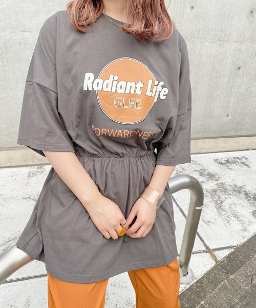 nemne store(ネンネストア)の「浜辺をかけるウェストシャーリングロゴTシャツ(Tシャツ/カットソー・レディース・ベージュ/オフホワイト/スミクロ/カーキ・フリー)」の12枚目の写真