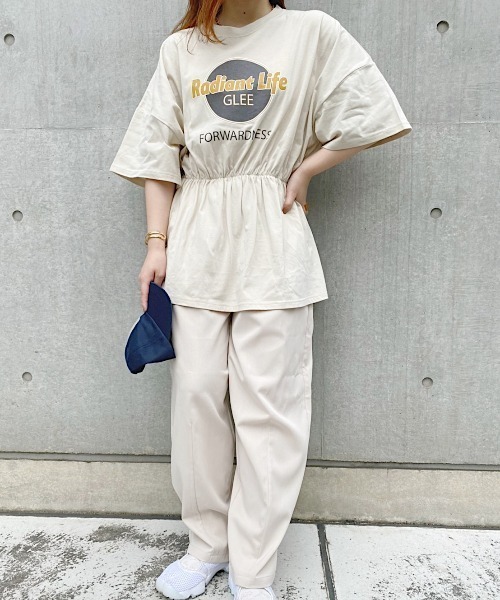 nemne store(ネンネストア)の「浜辺をかけるウェストシャーリングロゴTシャツ(Tシャツ/カットソー・レディース・ベージュ/オフホワイト/スミクロ/カーキ・フリー)」の13枚目の写真