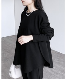 reca | サイド重ねラウンド裾フレアプルオーバー(Tシャツ/カットソー)