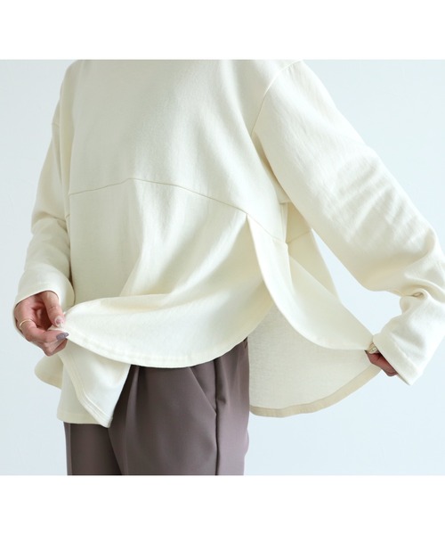 reca（レカ）の「【ZOZOTOWN限定】サイド重ねラウンド裾フレアプルオーバー（Tシャツ/カットソー・レディース・グレイッシュベージュ/ブラック/アイボリー/ダークブラウン・FREE）」の9枚目の写真