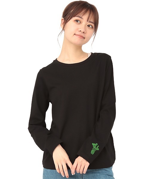 チチカカ（チチカカ）の「ノパル刺繍ロングＴシャツ（Tシャツ/カットソー・レディース・ホワイト/キャメル/ライトグレー/ブラック/クリーム・MEDIUM/LARGE）」の6枚目の写真