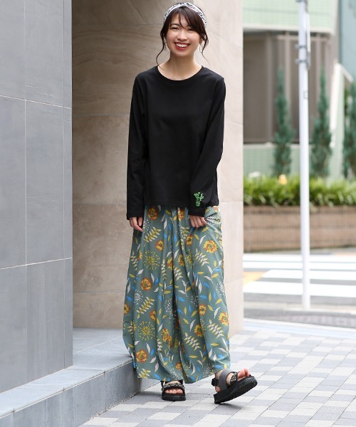 チチカカ（チチカカ）の「ノパル刺繍ロングＴシャツ（Tシャツ/カットソー・レディース・ホワイト/キャメル/ライトグレー/ブラック/クリーム・MEDIUM/LARGE）」の9枚目の写真