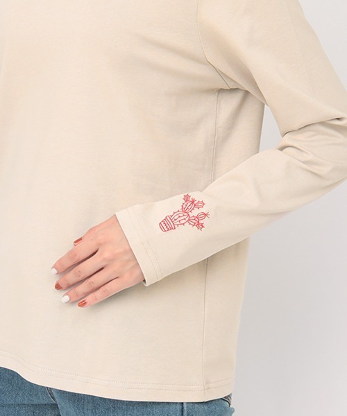 チチカカ（チチカカ）の「ノパル刺繍ロングＴシャツ（Tシャツ/カットソー・レディース・ホワイト/キャメル/ライトグレー/ブラック/クリーム・MEDIUM/LARGE）」の14枚目の写真