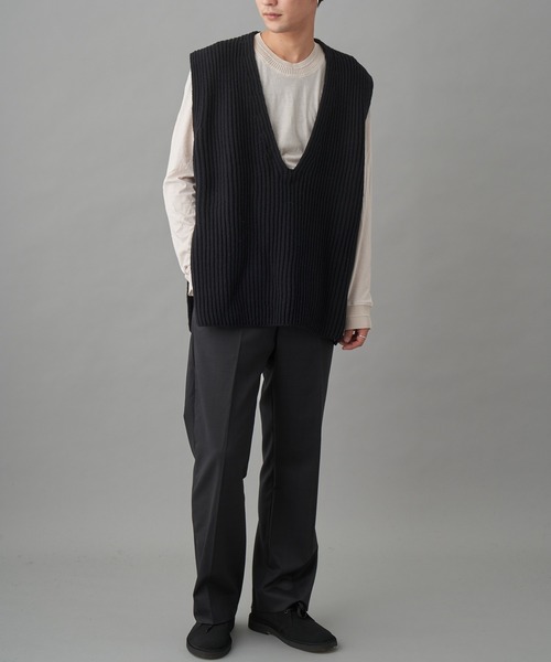 JOHN MASON SMITH（ジョンメイソンスミス）の「JOHN MASON SMITH OVER SIZE V NECK KINT (21WKN-#809S)（ニット/セーター・メンズ・ブラック/グレー・MEDIUM/LARGE）」の9枚目の写真