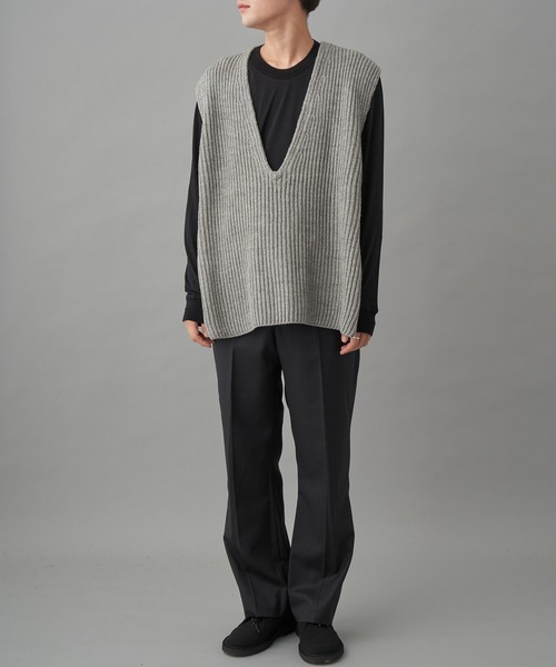 JOHN MASON SMITH OVER SIZE V NECK KINT (21WKN-#809S)（ニット