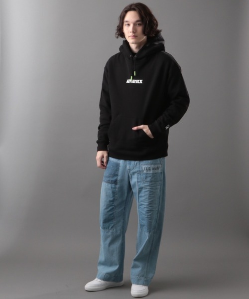 AVIREX（アヴィレックス）の「【SMART/スマート】長袖 ロゴ パーカー / LONG SLEEVE LOGO PARKA/ アヴィレックス / AVIREX（パーカー・メンズ・ブラック/ライトグレー/オフホワイト・XX-LARGE/MEDIUM/X-LARGE/LARGE）」の10枚目の写真