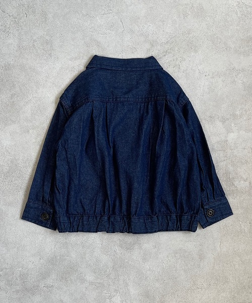 Life Support Products（ライフサポートプロダクツ）の「【コットンUSA】デニムカバーオール ／CPOジャケット（90～160cm）（デニムジャケット・キッズ・ネイビー/キナリ・90/100/110/120/130/95/140/150/160）」の7枚目の写真