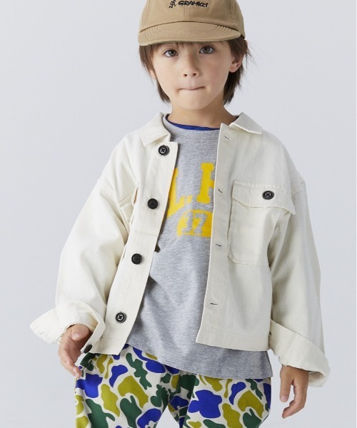 Life Support Products（ライフサポートプロダクツ）の「【コットンUSA】デニムカバーオール ／CPOジャケット（90～160cm）（デニムジャケット・キッズ・ネイビー/キナリ・90/100/110/120/130/95/140/150/160）」の4枚目の写真