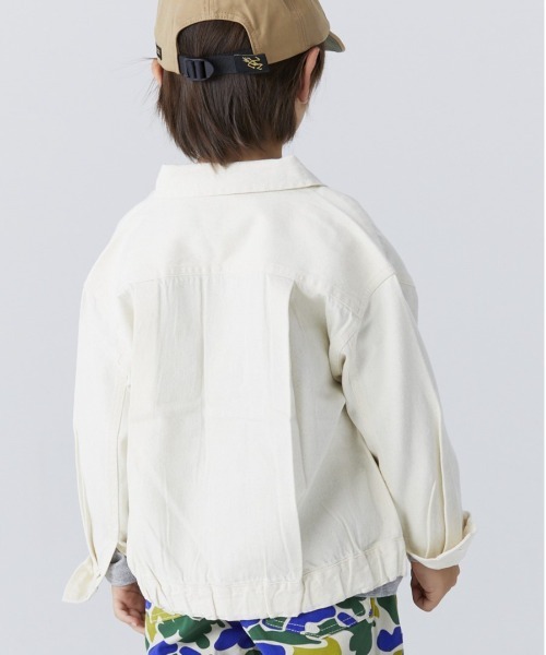 Life Support Products（ライフサポートプロダクツ）の「【コットンUSA】デニムカバーオール ／CPOジャケット（90～160cm）（デニムジャケット・キッズ・ネイビー/キナリ・90/100/110/120/130/95/140/150/160）」の3枚目の写真